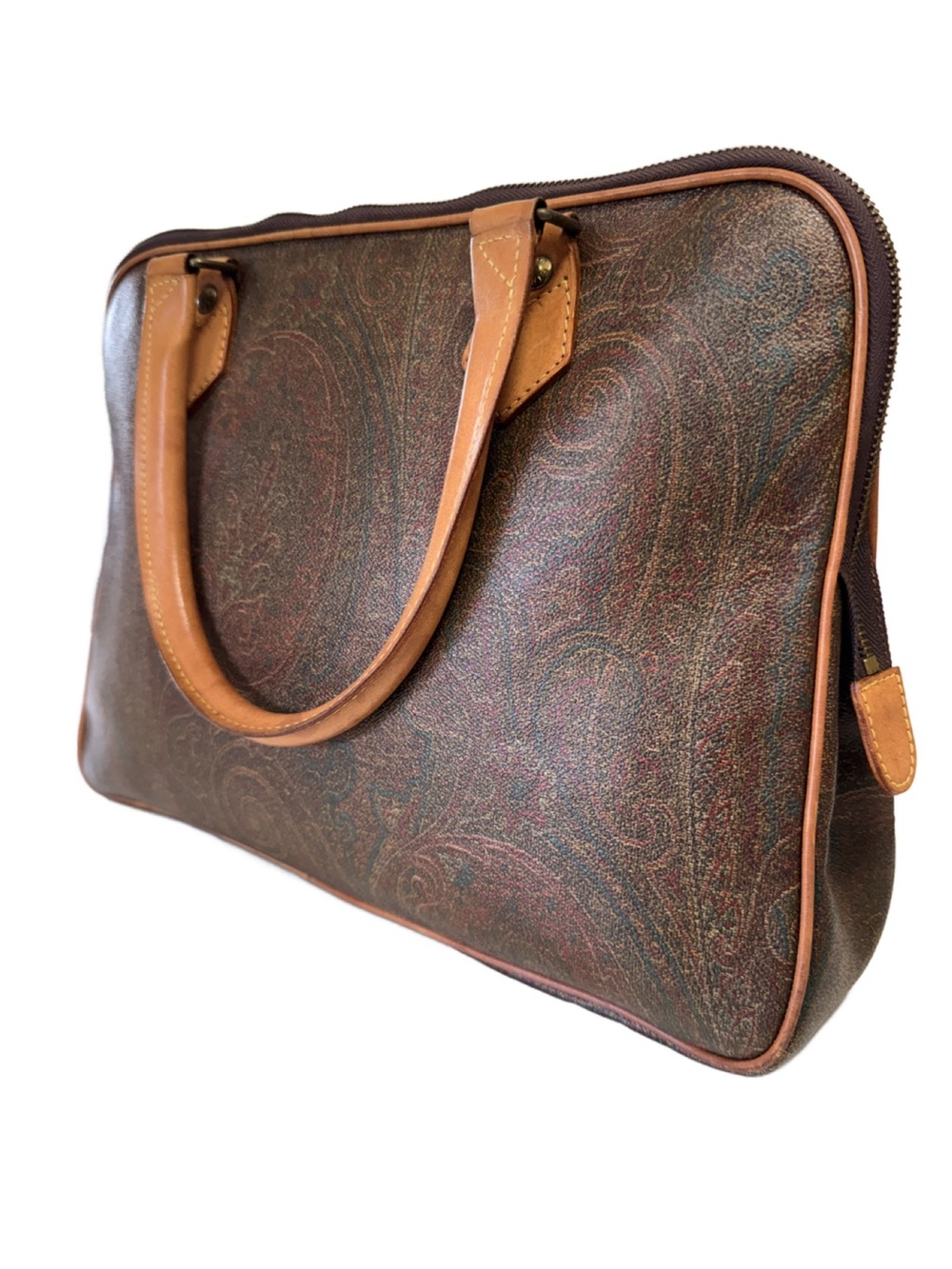 Vintage Etro Paisley Document Briefcase/Office Tote | Made in Italy | Rare Style - Picture 3 of 16